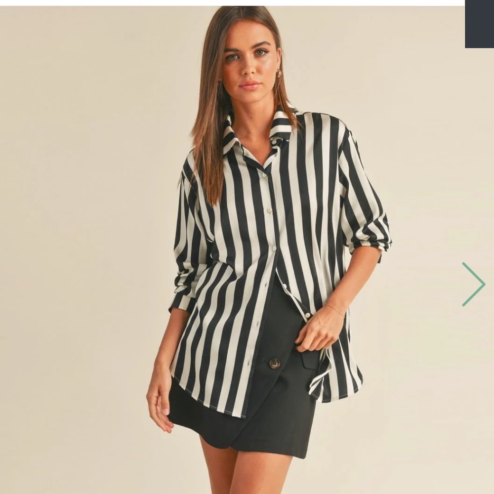 Miou Muse Striped Blouse Small